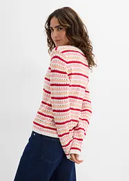 Strikket topp med stripemønster, bonprix