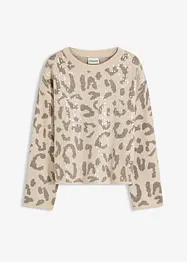 Oversized, jacquardstrikket genser med paljetter, bonprix
