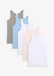 Undertrøye med myk bomull og satengsløyfe (5-pack), bonprix