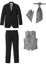 Dress med vest og plastron (sett i 5 deler), Regular Fit, bonprix