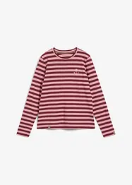 Stripet langermet topp med broderi, bonprix