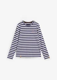Stripet langermet topp med broderi, bonprix