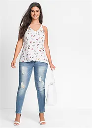 Ermeløs bluse i 100% viskose, bonprix