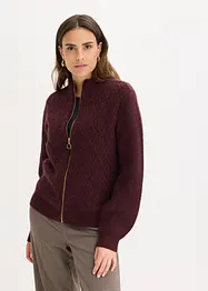 Cardigan med flettemønster, bonprix