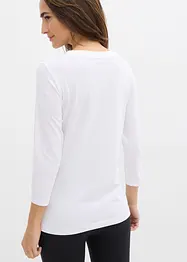 Topp med økologisk bomull og 3/4-lange ermer, bonprix