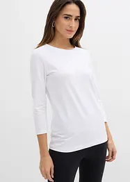 Topp med økologisk bomull og 3/4-lange ermer, bonprix