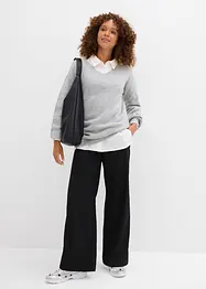 Finstrikket genser i mykt garn med ballongermer, bonprix