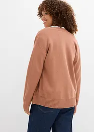 Cardigan i formstabil ribbestrikk, bonprix