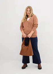 Cardigan i formstabil ribbestrikk, bonprix