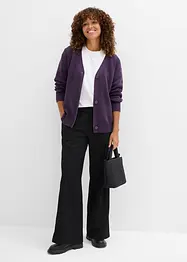 Cardigan i formstabil ribbestrikk, bonprix