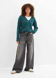 Cardigan i formstabil ribbestrikk, bonprix