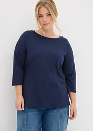 Topp i 100% bomull med båthals, bonprix