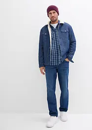 Denimjakke med pilefôr, bonprix