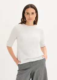 Genser med halvlange ermer, paljetter og glansgarn, bonprix