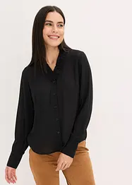 Chiffonbluse med rysjer, bonprix