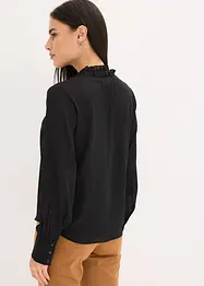 Chiffonbluse med rysjer, bonprix