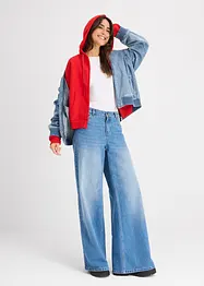 Sweatshirt i myk frotté med glidelås, bonprix