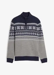 Genser med koftemønster og troyerkrage, bonprix