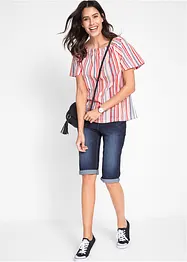 Jeans-bermuda med stretch og oppbrettet nederkant, bonprix