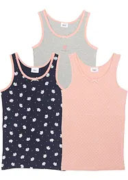Singlet med myk, økologisk bomull (3-pack), bonprix