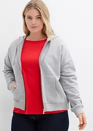 Sweatshirt i myk frotté med glidelås, bonprix