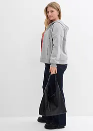 Sweatshirt i myk frotté med glidelås, bonprix