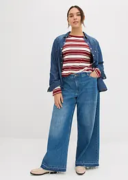 Wide Leg-jeans Mid Waist, komfortlinning, bonprix