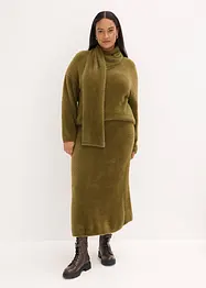 Strikket skjørt i fluffy fjærgarn, bonprix