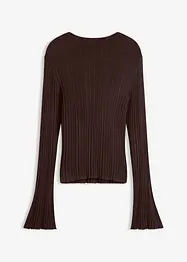 Halvtransparent, strikket topp, bonprix