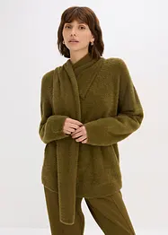 Oversized genser med skjerf, bonprix