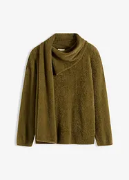 Oversized genser med skjerf, bonprix