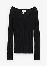 Finstrikket genser i merinoull, bonprix