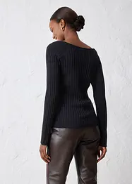 Finstrikket genser i merinoull, bonprix