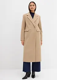Dobbeltspent kåpe med ull-look, bonprix