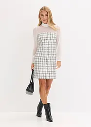 Minikjole i bouclé med chiffon-ermer, bonprix