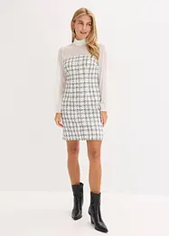 Minikjole i bouclé med chiffon-ermer, bonprix