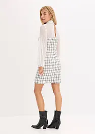 Minikjole i bouclé med chiffon-ermer, bonprix