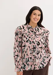 Chiffonbluse med volanger, bonprix