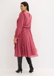 Chiffonkjole med volanger, bonprix