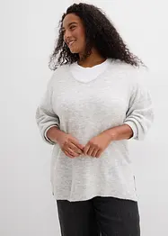 Oversized, lang genser med sidesplitter, bonprix