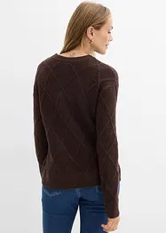 Kabelstrikket, oversized genser, bonprix