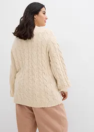 Oversized genser med flettet mønster, bonprix