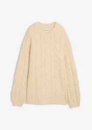 Oversized genser med flettet mønster, bonprix
