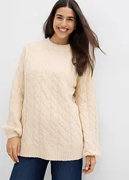 Oversized genser med flettet mønster, bonprix