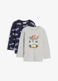 Langermet topp med økologisk bomull (2-pack), bonprix