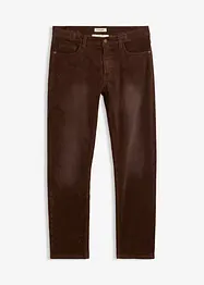 Regular Fit-kordfløyelsbukse med stretch i vasket stil, Straight, bonprix