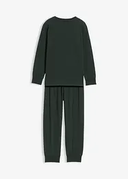 Pyjamas med myk bomull med trykk som lyser om natten (2-delt sett), bonprix