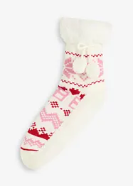 Kosesokker med teddyfôr og påsydd såle, bonprix
