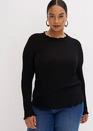 Ribbestrikket topp av viskosemiks, bonprix