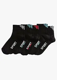 Treningssokker med tekst (5-pack) med økologisk bomull, bonprix
